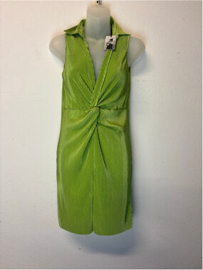 Sincerely Jules Lime Green Ribbed Mini Dress Small